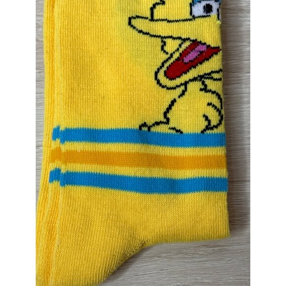 Big Bird Yellow Graphic Crew Socks Fun Novelty Cartoon Mens One Size - Picture 3 of 3